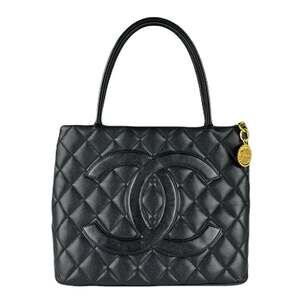Chanel Medallion Tote Quilted Caviar #255525C19B